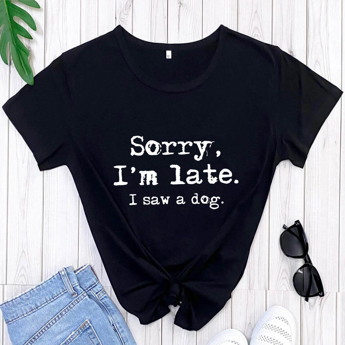 Dog Lover Letter Print T-Shirt