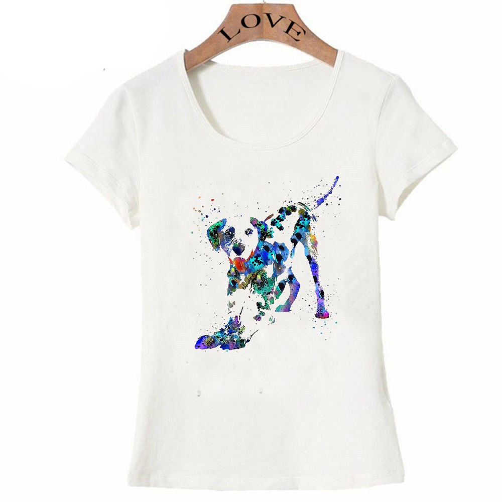 Watercolor Dalmatian Dog Print Women's T-shirt