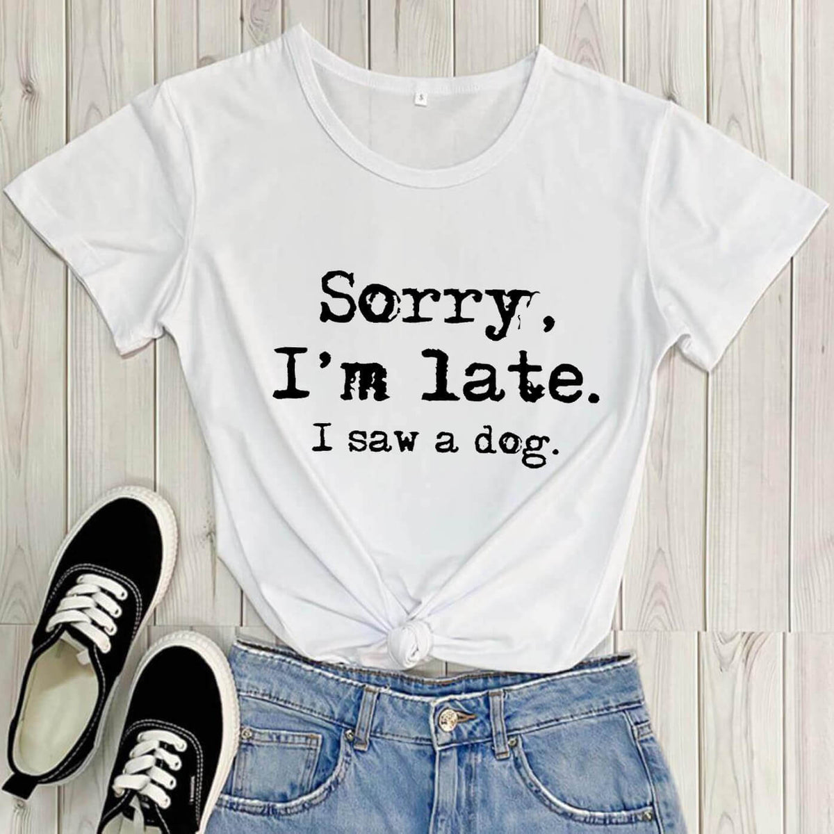 Dog Lover Letter Print T-Shirt
