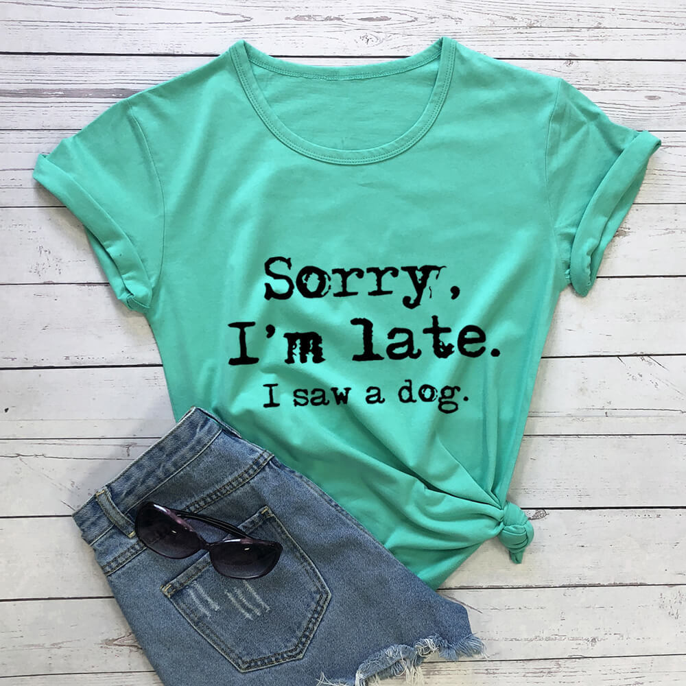 Dog Lover Letter Print T-Shirt