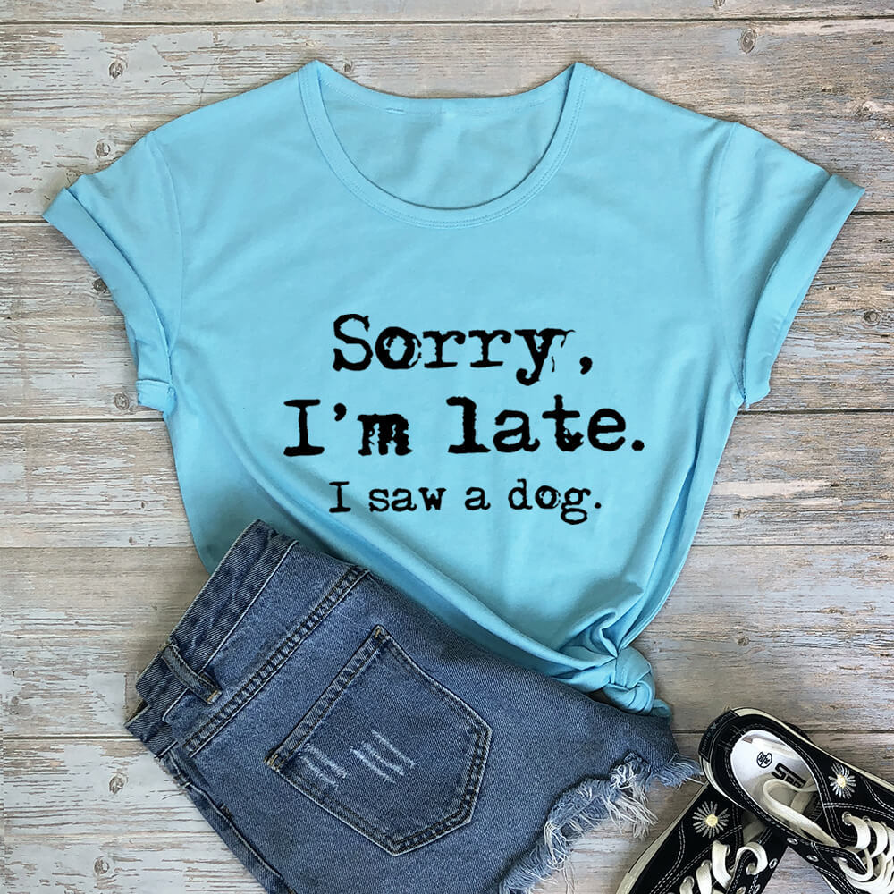 Dog Lover Letter Print T-Shirt