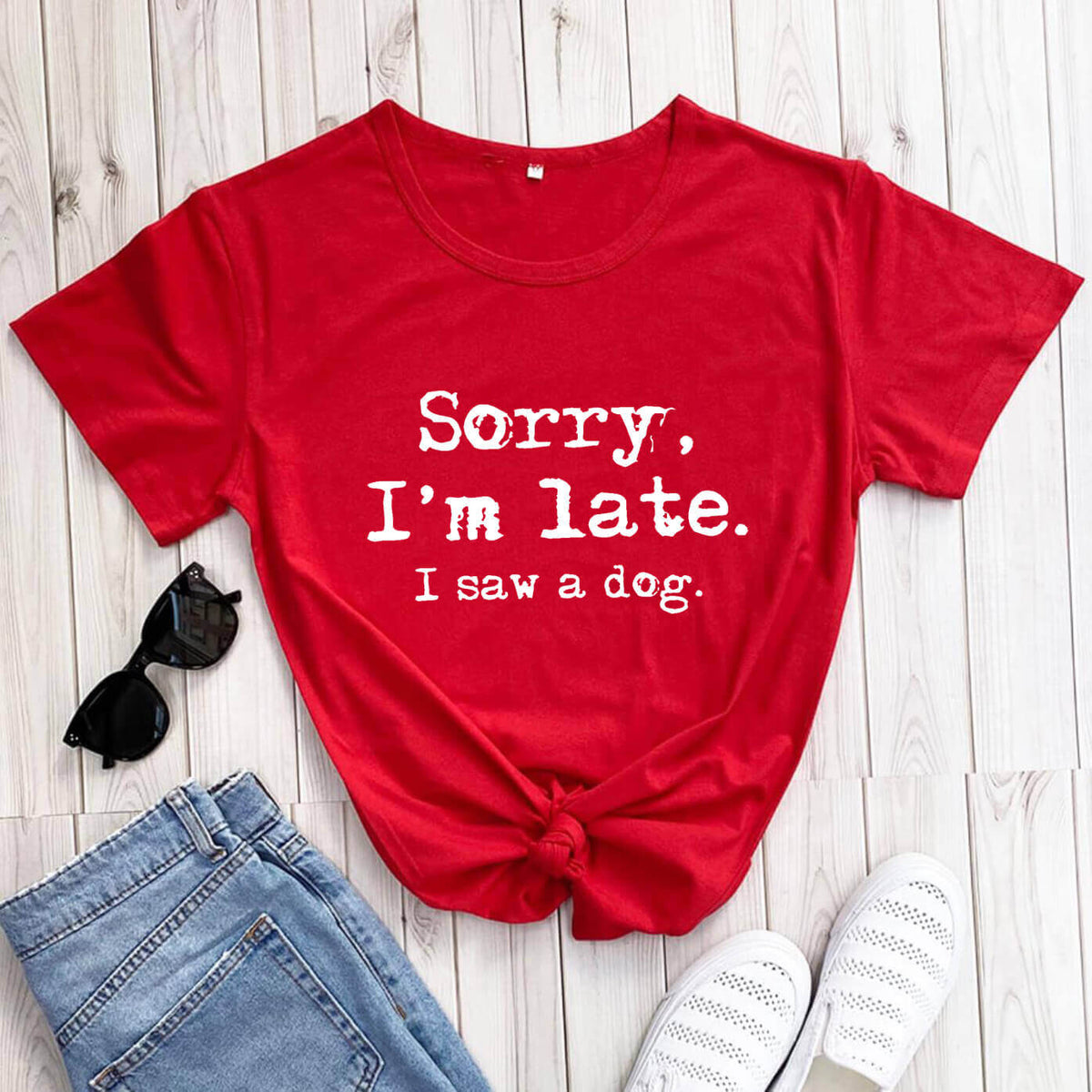 Dog Lover Letter Print T-Shirt
