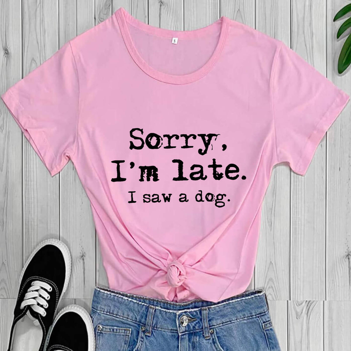 Dog Lover Letter Print T-Shirt