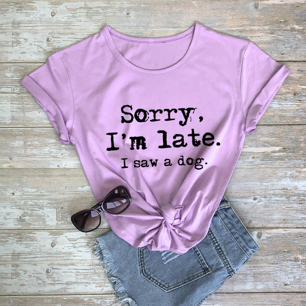 Dog Lover Letter Print T-Shirt
